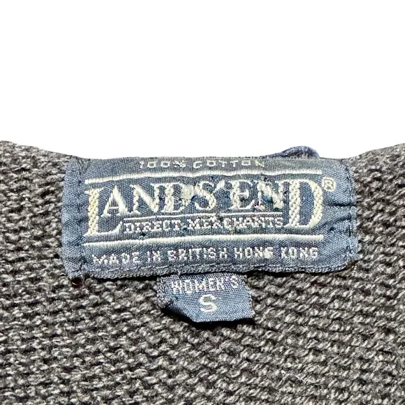 Vintage Lands End Floral Fruit Tree 100% Cotton Mock Neck Sweater Small - Picture 10 of 10